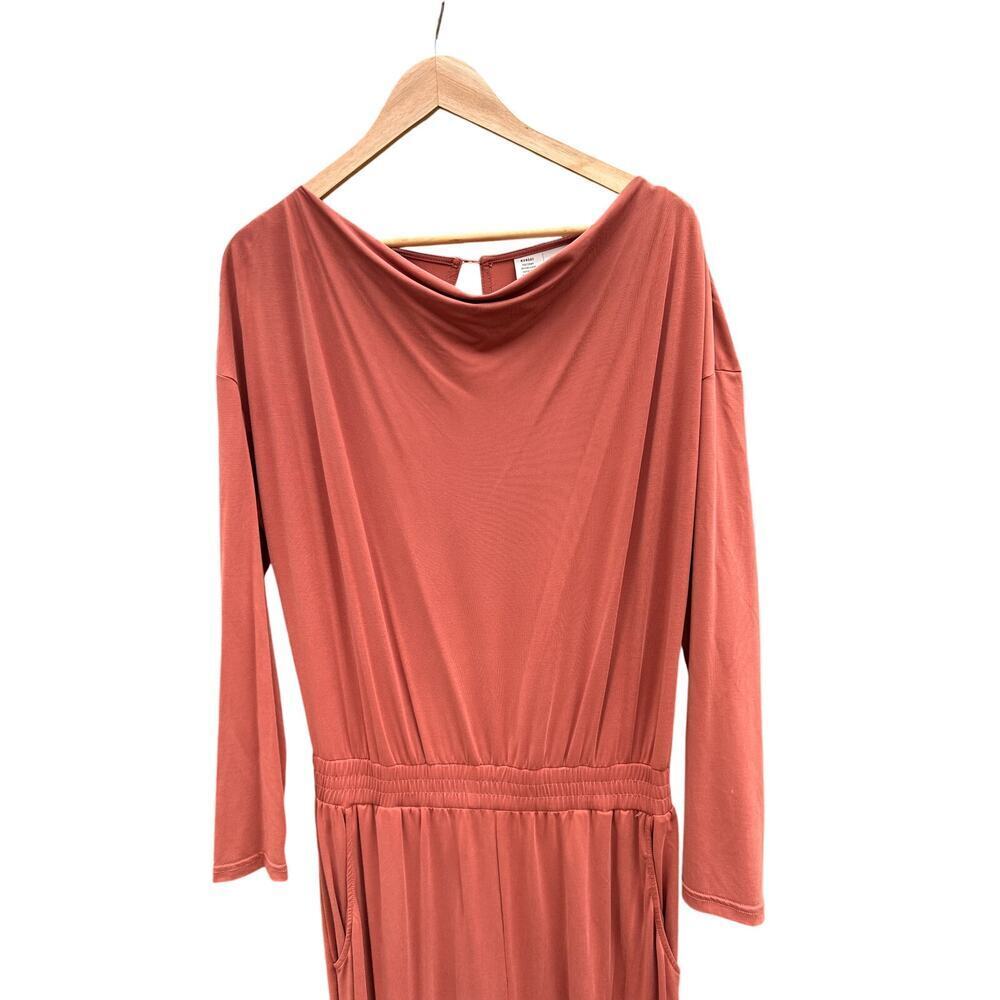 Anthro Saturday Sunday Dylan Jumpsuit Cowlneck Terracotta Rust Orange Medium - Picture 6 of 12